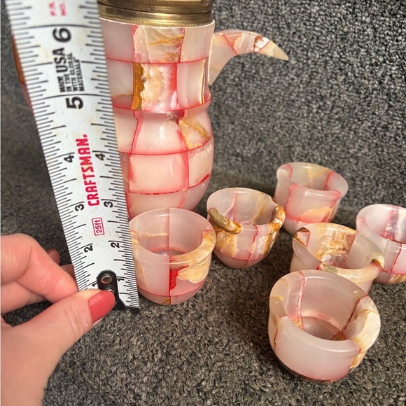 Elegant Pink and Gold Mosaic Tea Set - Picture 3 of 4